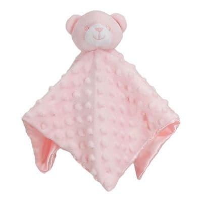 Personalised Pink Dimple Teddy Comforter