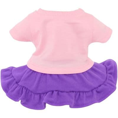 Personalised Pink Teddy Bear Top +Purple Skirt