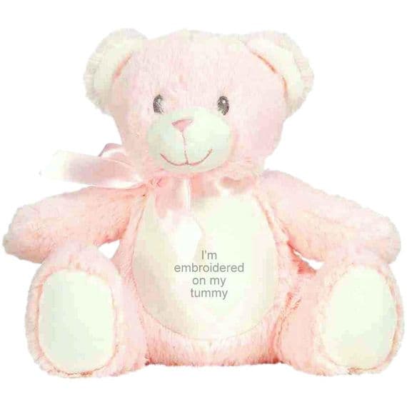 Personalised Pink Teddy - Personalised  Teddy  Bear -  Personalised Bears