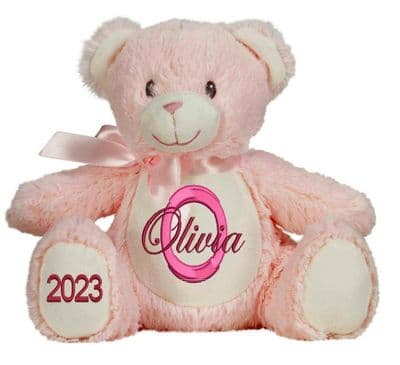 Personalised Pink Teddy - Printed Tummy & Feet