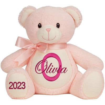 Personalised Pink Teddy - Printed Tummy & Feet