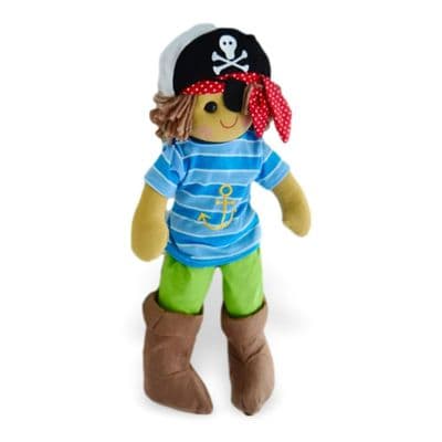 Personalised Pirate Rag Doll - Birthday, Christening, Pageboy Gift