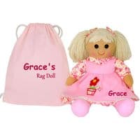 Personalised Floral Rag Doll  - Custom Soft Body Dolly | Personalisedbears