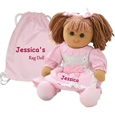 Personalised Rag Doll & Bag - Jemma