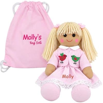 Personalised Rag Doll & Bag - Sandra
