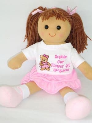 Personalised Rag Doll Belinda - Flower Girl , Bridesmaid Gift