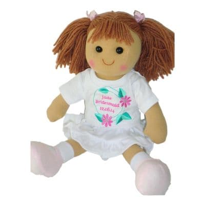 Personalised Rag Doll Callie - Flower Girl, Bridesmaid Wedding Favour