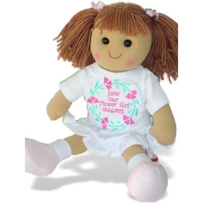 Personalised Rag Doll Collette - Flower Girl, Bridesmaid Favour