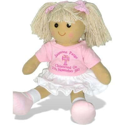 Personalised Rag Doll - Debbie - Christening, Baptism, First Holy Communion