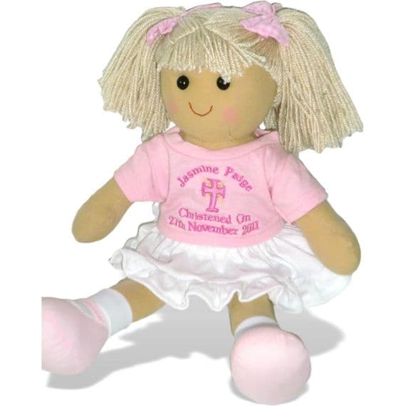 Personalised Christening Rag Doll - Baptism Doll - First Holy Communion Doll - Dedication Doll