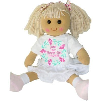 Personalised Rag Doll Katherine - Flower Girl, Bridesmaid Favour