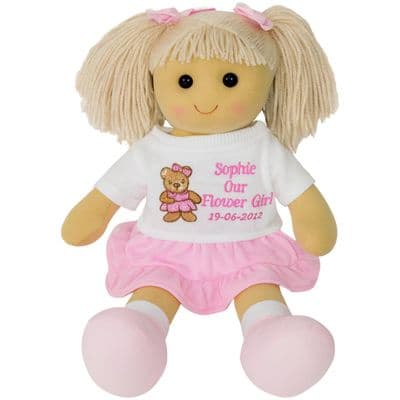 Personalised Rag Doll Lily - Bridesmaid, Flower Girl Favour