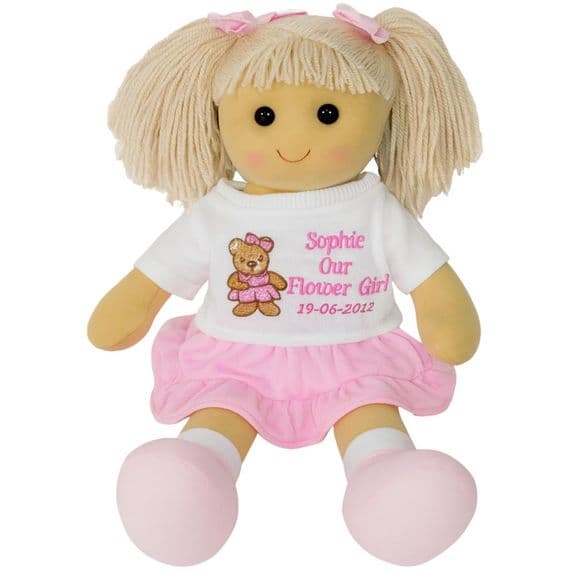Personalised Rag Doll - Custom Embroidered Soft Body Dolly | Personalised Bears