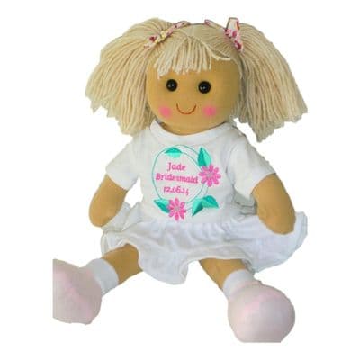 Personalised Rag Doll Sally-Anne - Flower Girl, Bridesmaid Wedding Favour