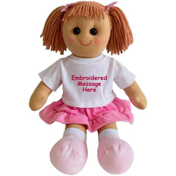 Personalised Rag Doll - Custom Embroidered Rag Doll | Personalised Bears