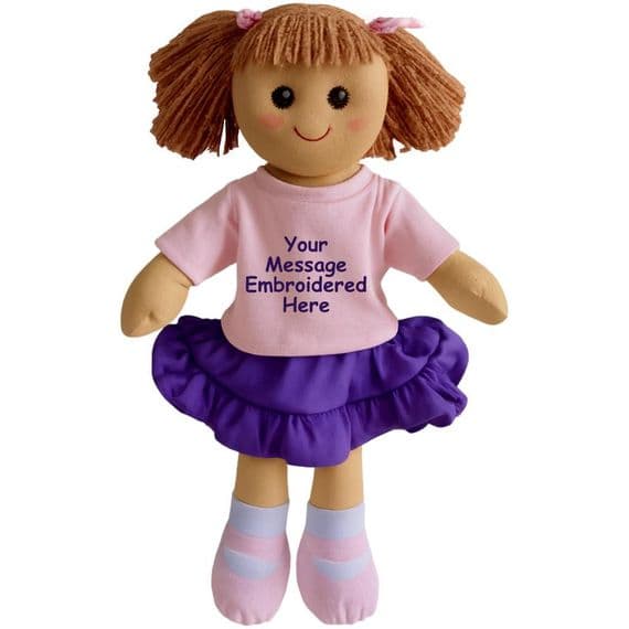 Personalised Rag Doll - Custom Embroidered Rag Doll - Personalised Bears