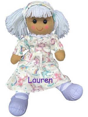 Personalised Rag Doll - Unicorn Dress