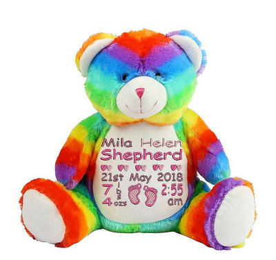 Personalised Rainbow Bear - Baby Design