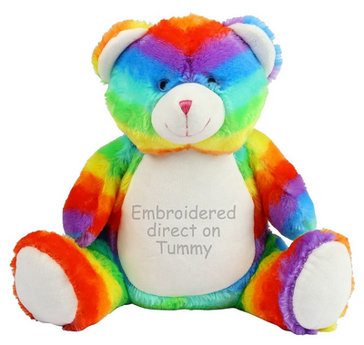 Personalised Rainbow Teddy Bear - Large