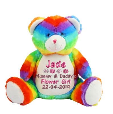 Personalised Rainbow Wedding Teddy