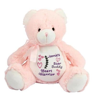 Personalised Scar Buddy Pink Bear