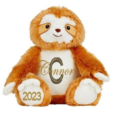 Personalised Sloth Teddy - Printed Tummy & Feet