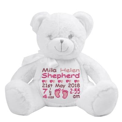 Personalised White Bear -  Baby Design
