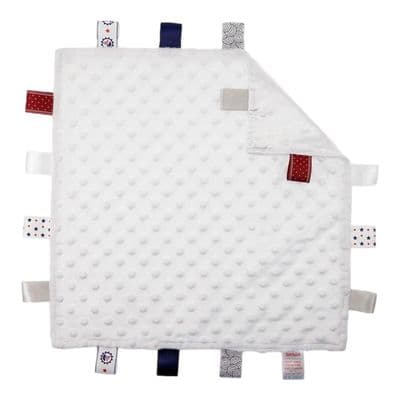 Personalised White Taggy Blanket