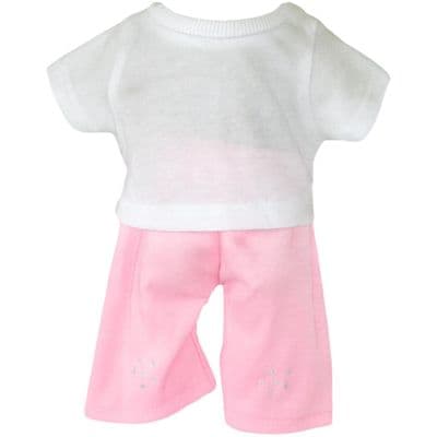 Personalised White Teddy Bear Top + Pink  Leggings