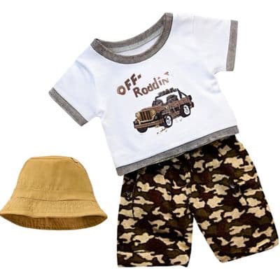 Teddy Bear Clothes Boys Off Road Outfit + Hat