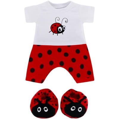 Teddy Bear Clothes Ladybird Pyjamas & Slippers
