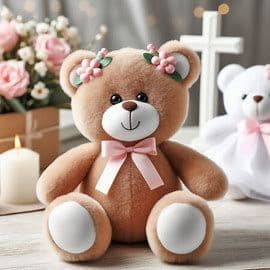 Personalised Christening Bear for Christenings, Baptisms, Communions and Dedications