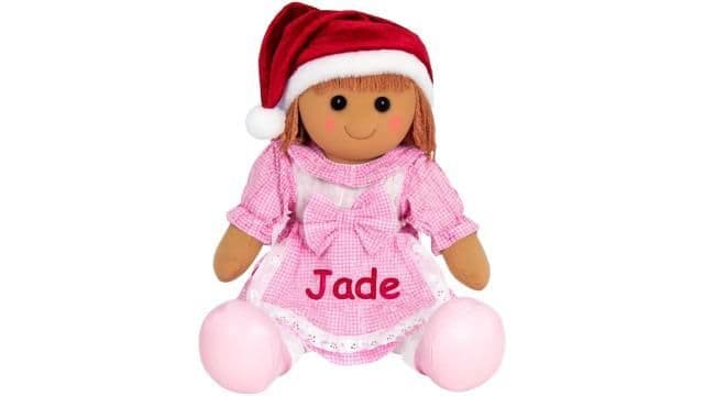 Personalised Christmas rag dolls Handmade personalised Christmas rag dolls with embroidered names
