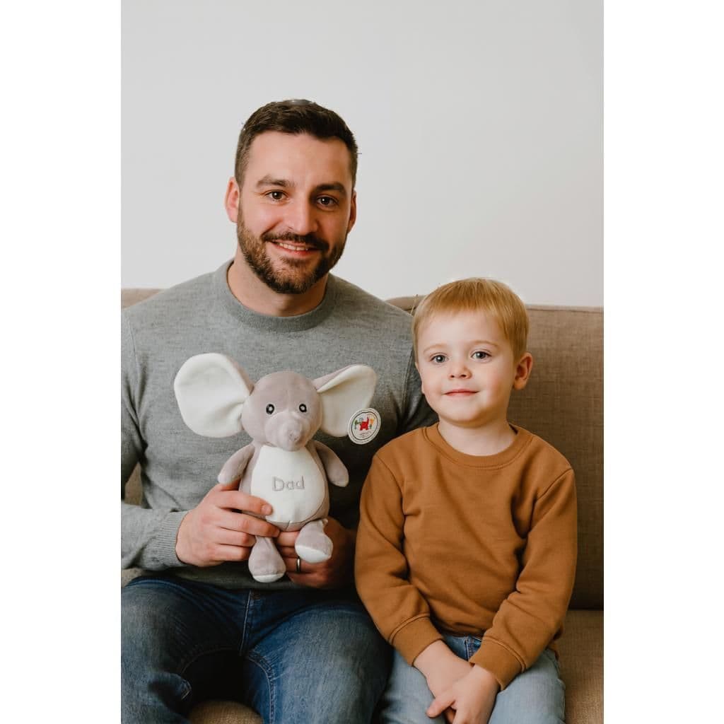 Personalised Elephant with embroidered message.