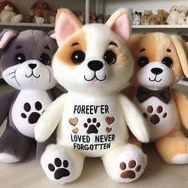 Personalised Pet Memory Bears Personalised pet memory bears with custom embroidered names and paw prints, created to remember beloved pets