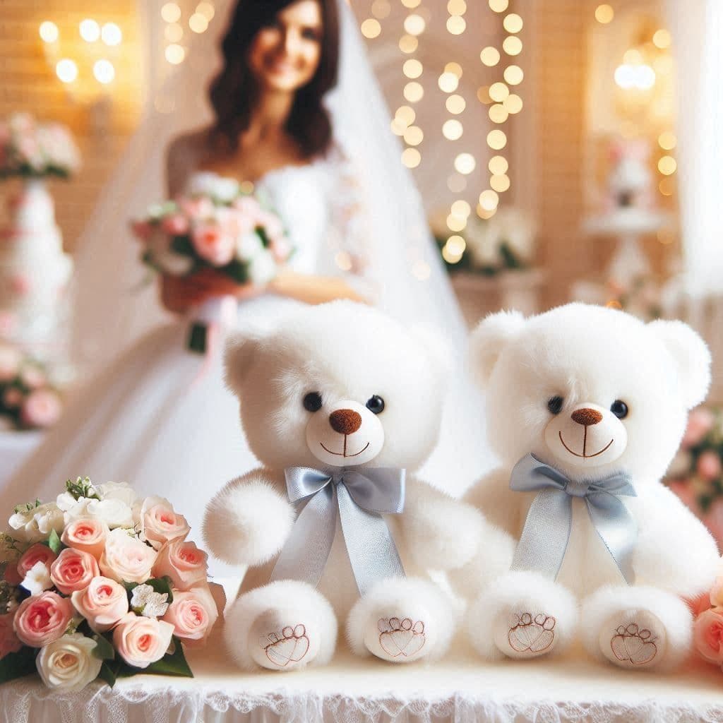 Personalised Wedding Teddy Bears Personalised Wedding Bears for Bridesmaids, Flower Girls and Pageboy.