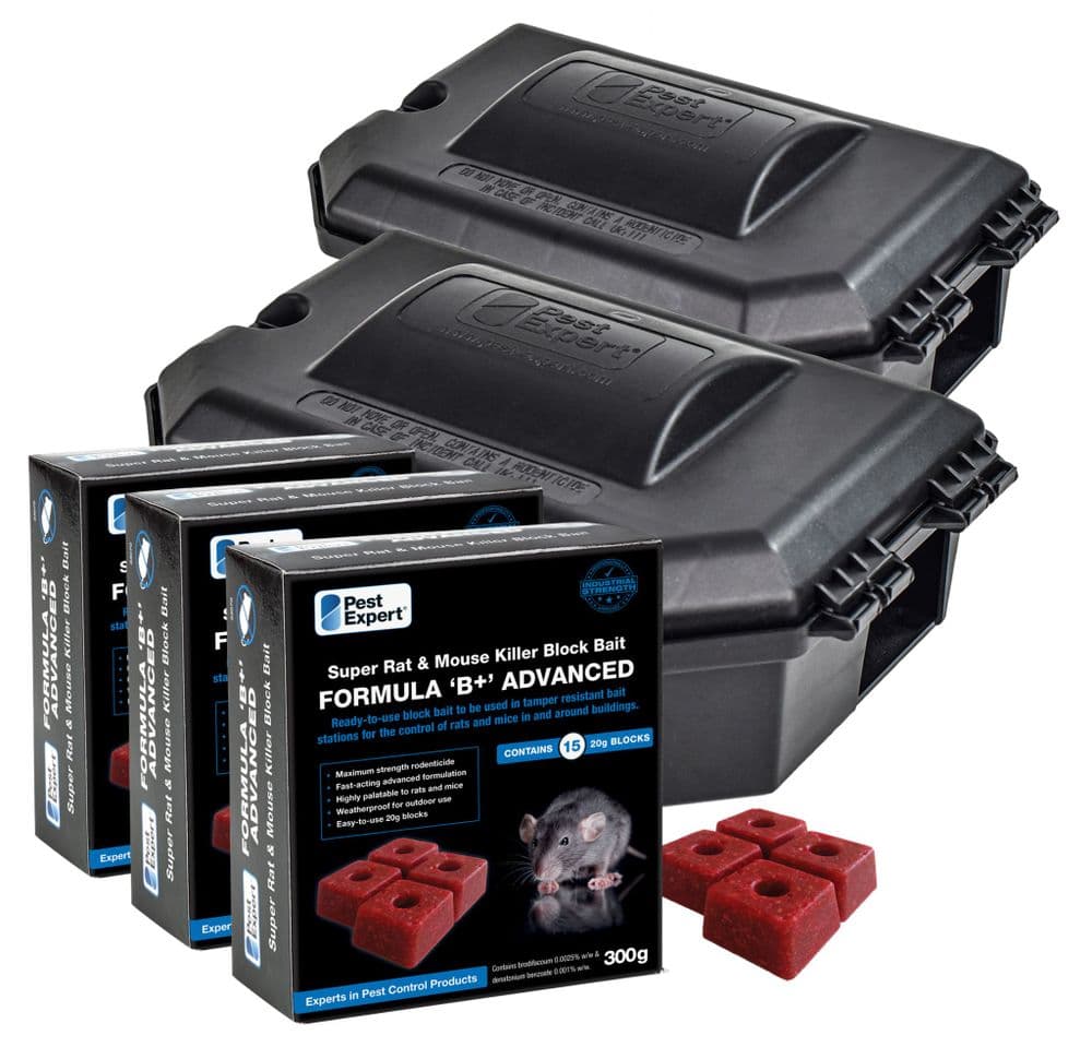 Rat Bait Block Kit (with 75 Bait Blocks Bait Boxes)