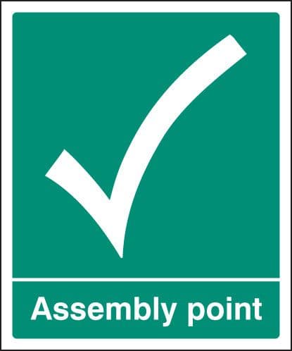 12054H Assembly point Rigid Plastic 300x250mm Safety Sign