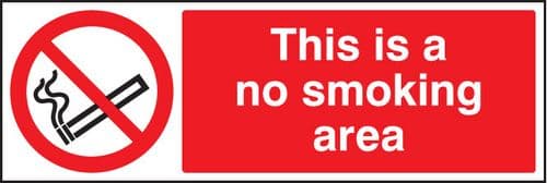 13002G No smoking area Rigid Plastic (300x100mm) Safety Sign