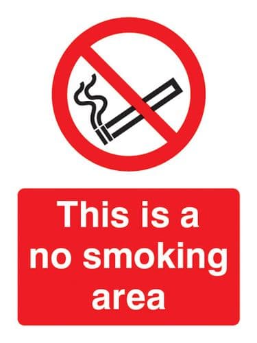 13002K No smoking area Rigid Plastic (400x300mm) Safety Sign