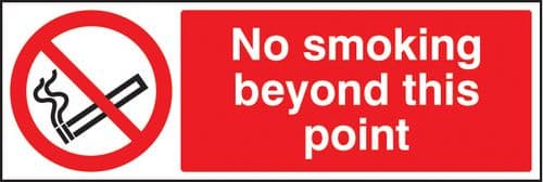 13004G No smoking beyond this point Rigid Plastic (300x100mm) Safety Sign