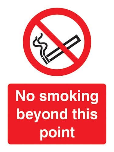 13004P No smoking beyond this point Rigid Plastic (600x400mm) Safety Sign