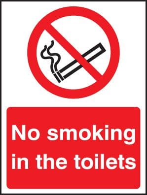 13080E No smoking in the toilets Rigid Plastic (200x150mm) Safety Sign