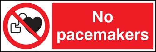 13235G No pacemakers Rigid Plastic (300x100mm) Safety Sign