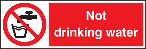 13605A Not drinking water Rigid Plastic (100x75mm) Safety Sign