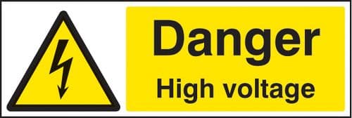 14009G Danger high voltage Rigid Plastic (300x100mm) Safety Sign