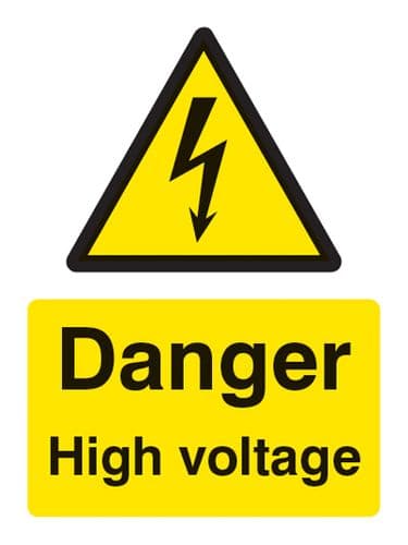 14009K Danger high voltage Rigid Plastic (400x300mm) Safety Sign