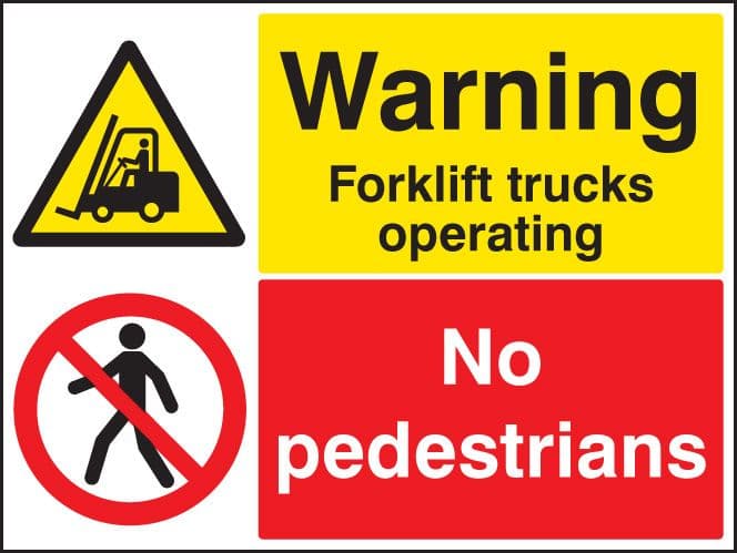 V Safety Poster Combo – Attenzione FLT Operating/Lift Truck Safety-600 x 450 – 2 mm in plastica rigida segnale di sicurezza