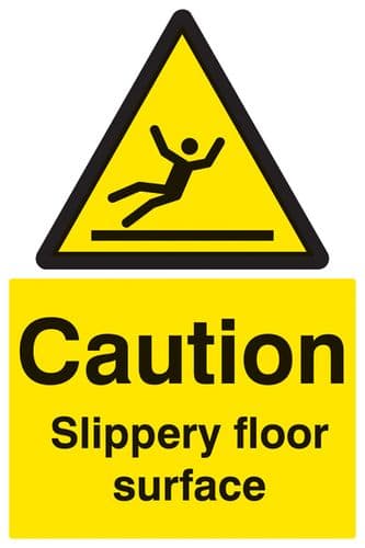 14213P Caution slippery floor surface Rigid Plastic (600x400mm) Safety Sign