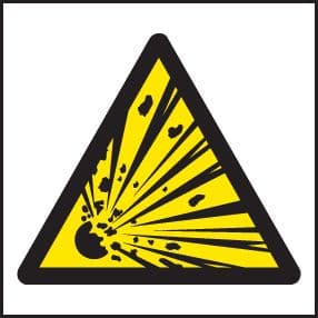 14217F Explosive symbol Rigid Plastic (200x200mm) Safety Sign